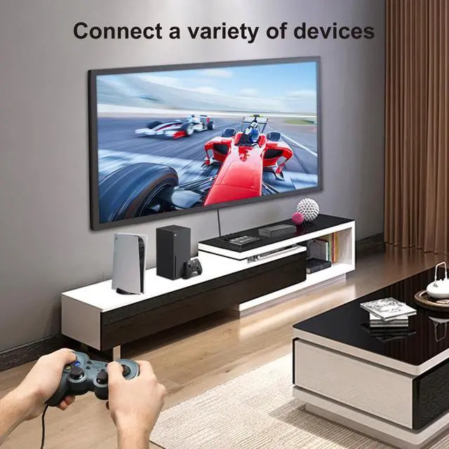 Alt view image 7 of 7 - Jansicotek Aluminum Shell HDMI Switcher HDMI-compatible 2.1 3 in 1 out Ultra speed 48Gbps 8K@60Hz 4K@120Hz Switch adapter With switch button For HDTV Projector