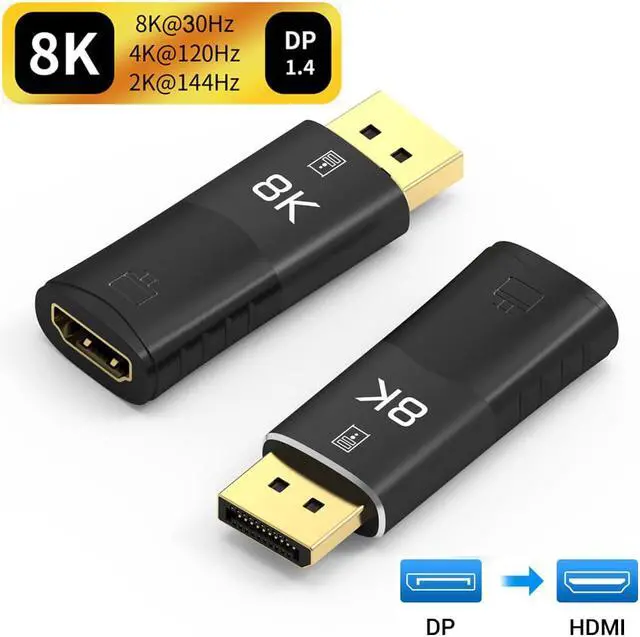 Main image of 8K DisplayPort to HDMI Adapter, Jansicotek Converter Male DP to Female HDMI Cable Adapter Video Audio For PC TV Projector Laptop
