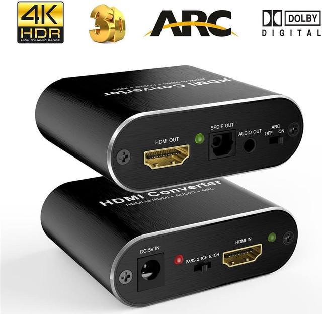 Jansicotek 4K 60Hz HDMI 2.0 5.1 ARC Audio Extractor for PS5 Xbox Series X  4K HDMI Audio Extractor converter HDMI + SPDIF + 3.5 mm audio Output,OZV8 