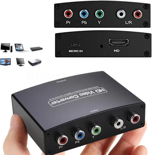 Main image of 1080P YPbPr R/L to HDMI-Compatible Converter Video Audio Adapter Audio Converter Component RGB Video Adapter for HDTV DVD, OZSC-1