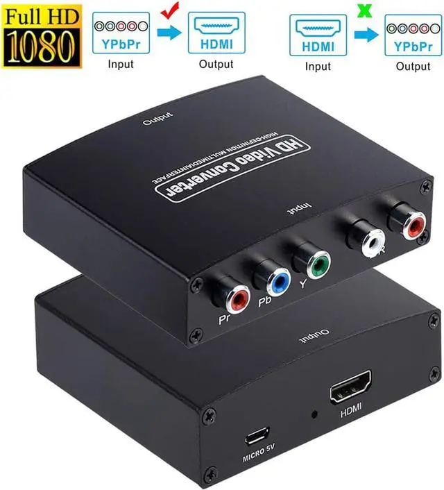 Main image of YPbPr RGB To HD Converter Component YPbPr To HD Adapter Supports 1080P Video Audio Converter Adapter Plug And Play 2 Channel Audio, OZSC-1