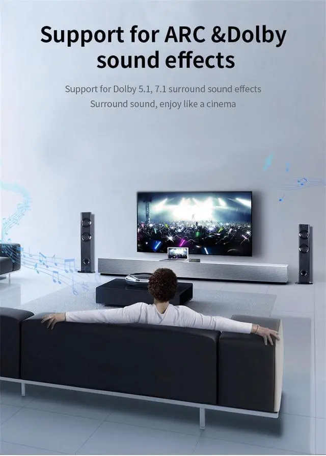 Alt view image 6 of 8 - 4K@60Hz 4x1 HDMI Switch Audio Extractor with Optical Toslink SPDIF/Coaxial/3.5mm Audio Out, 4 Ports HDMI 2.0b Switcher with Remote Control Support ARC, HDCP 2.2, 3D, for Xbox, Fire Stick, PS5, OZQ7