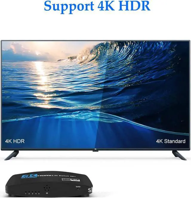 Alt view image 7 of 7 - 4K 60Hz 5x1 HDMI Switch, 5 Port Auto HDMI Switch Box with IR Remote,Support 4Kx2K@60Hz 3D 1080P,5 in 1 Out HDMI Switch Switcher Selector for Xbox360/PS4/PS3/Roku/to TV Projector - OZQ3-5