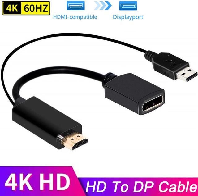 Jansicotek4K@60Hz HDMI to DisplayPort Adapter, Active HDMI 2.0 Male to  DisplayPort 1.4 Female Converter with USB Power, HDMI Output to DP Input  Adapter for Monitor, Xbox One, PS4, Mac Mini 