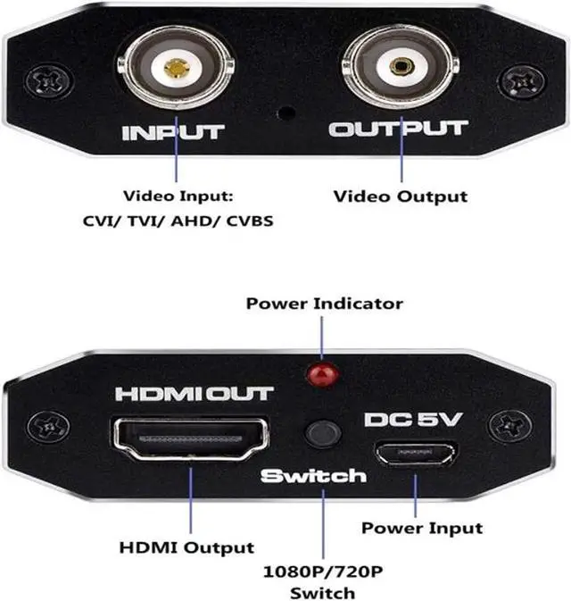 Alt view image 2 of 7 - 4K HD BNC to FHD HDMI Video Converter for Monitors & DVRs,Jansicotek converts HD-TVI/AHD/CVI & Composite Video Signal/CVBS from BNC Video Signal to HDMI