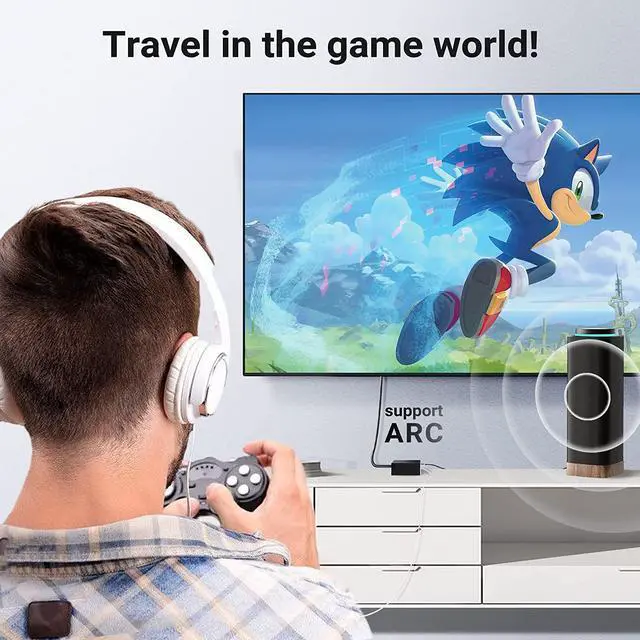 Alt view image 7 of 7 - HDMI ARC to Coaxial + Optical TOSLINK SPDIF + 3.5mm Stereo Audio Extractor Converter HDMI Audio Splitter Adapter(HDMI Input, Toslink/Coaxial/3.5mm Output)