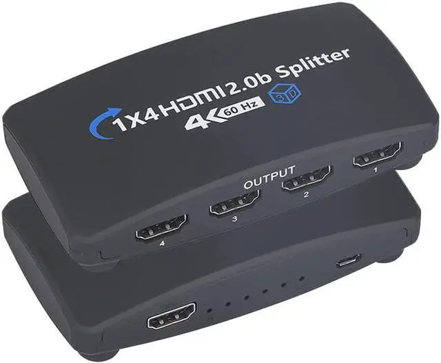 Main image of Jansicotek 4K@60Hz HDMI Splitter, 1 in 4 Out 4K HDMI Splitter for 3D, HDCP2.2, HDR, 4K@60Hz, 1080P@144Hz, RGB 8:8:8 Splitter (1 HDMI Source to 4 HDMI Displays)
