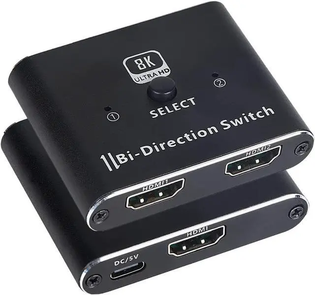 Main image of 48Gbps HDMI 2.1 Switch, Ultra HD 8K HDMI Switcher Splitter 48Gbps High Speed Support HDR 8K@60Hz, 4K@120Hz, Bi-Directional HDMI Switch 2 in 1 Out for PS5/PS4, Xbox, Roku, Apple TV, Blu-ray Player