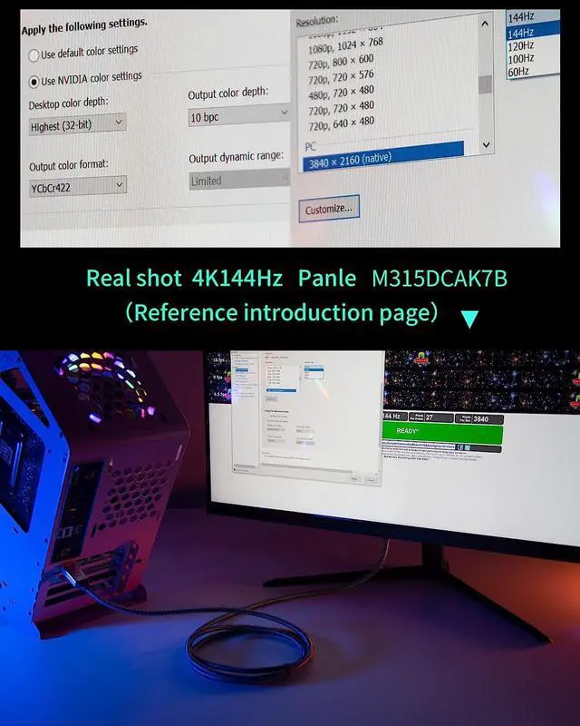 Alt view image 5 of 7 - DisplayPort Cable 1.4,Jansicotek 8K 3.3FT DP Cable 32.4Gbps 8K@60Hz HBR3 4K@60Hz/144Hz/120Hz 5K@60Hz 1080P@240Hz Support FreeSync G-Sync HDR10 for Gaming Monitor Graphics Card - Silver