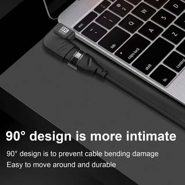Alt view image 4 of 7 - HDMI Adapter Flat 90 and 270 Degree Right Angle Male to Female, Jansicotek 2 Pack HDMI Extender Upward Angle Converter Support 8K@60Hz / 3D&4K