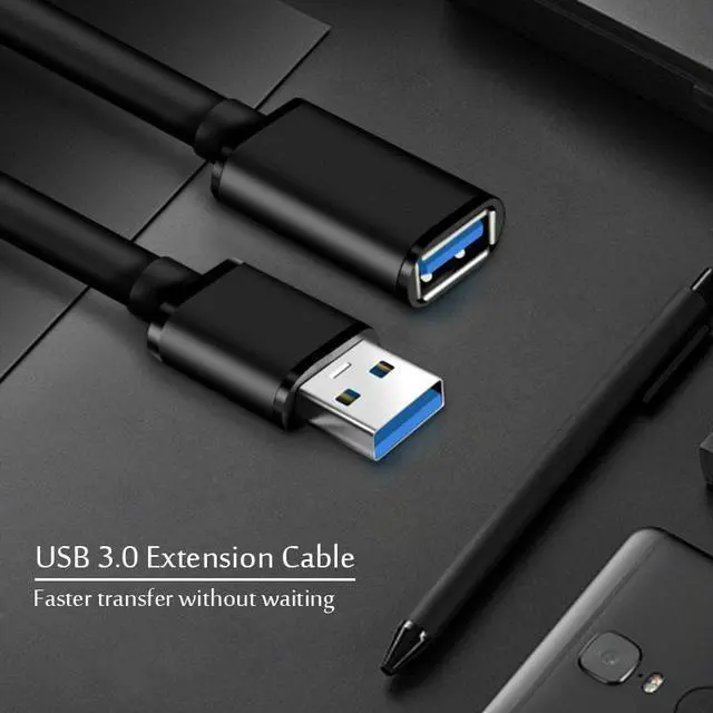 Alt view image 2 of 7 - Jansicotek USB Extender USB Extension Cable, (2 Pack,6.6FT) USB 3.0 Extension Cable Male to Female, Fast Data Transfer Compatible USB Keyboard,Mouse,Flash Drive,Hard Drive