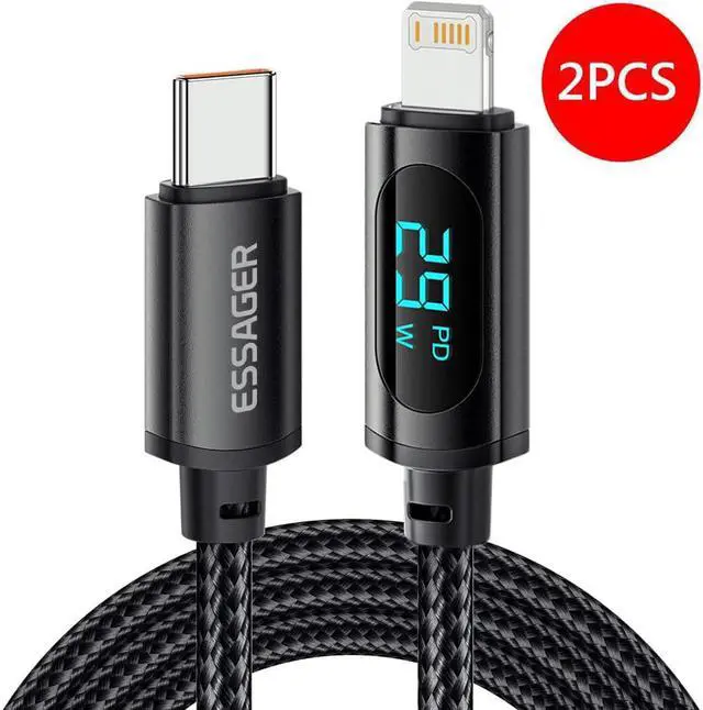 Main image of 29W Type-C iPhone Charger Cable PD 29W iPhone Fast Charger Cord USB-C to Lightning Cable Fast Charging Cable Cord for Apple iPhone 14/13/12/Pro/11/8/7/6- [2 Pack 6.6FT]