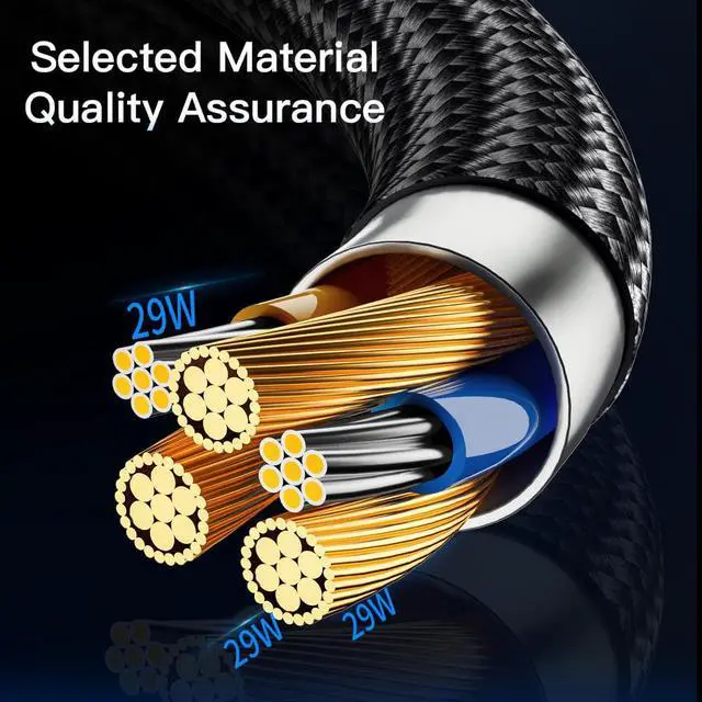 Alt view image 7 of 7 - iPhone Charger Cord 6.6Ft, 1-Pack  [MFi Certified] 29W USB C to Lightning Cable Fast Charging Nylon Braided iPhone Charger Cable for iPhone 14/14 Pro/14 Pro Max/13/12, iPad, AirPods.