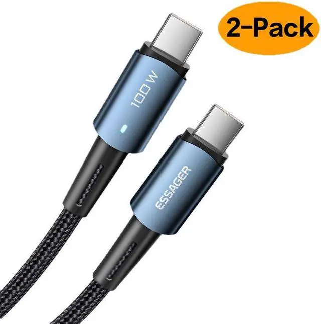 Main image of 100W USB C to USB C Cable 2-Pack 3.3FT Type C Fast Charging Cable Compatible with MacBook Pro 2022, iPad Pro 2022, iPad Air 5, Samsung Galaxy S23/S22 Ultra, Pixel, PS5, Switch, etc.