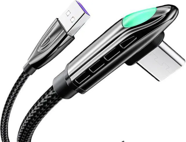Main image of Jansicotek (3.3FT, 1-PACK) USB C Cable, Nylon Braided USB C to USB C Cable, 66W PD Fast Charging Type-C Cable Right Angle for lPad Mini/Air/Pro, MacBook Pro, Samsung Galaxy S22/S10, Pixel, LG