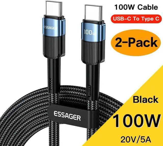 Main image of 100W USB C to USB C Cable,Jansicotek USB C Cable,USB C Charger Cable Fast Charging,PD USB C Cord for Samsung Galaxy iPad MacBook Pixel  (6.6FT, 2-PACK)