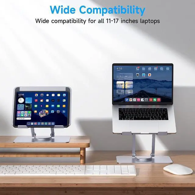 Alt view image 7 of 7 - 360° Adjustable Laptop Stand for Desk,Portable Laptop Stand, Foldable Computer Stand for MacBook Pro Air Dell Hp More 10-17 inch Laptops