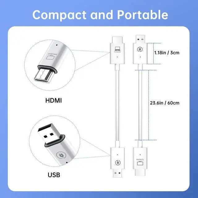 Alt view image 5 of 8 - Wireless HDMI Transmitter and Receiver, Stable Wireless HDMI Extender Kit 1080P@60Hz , Streaming Smooth Media Video/Audio/File for Laptop/PC/Camera/Phone to Monitor/Projector/HDTV - 98FT/30M