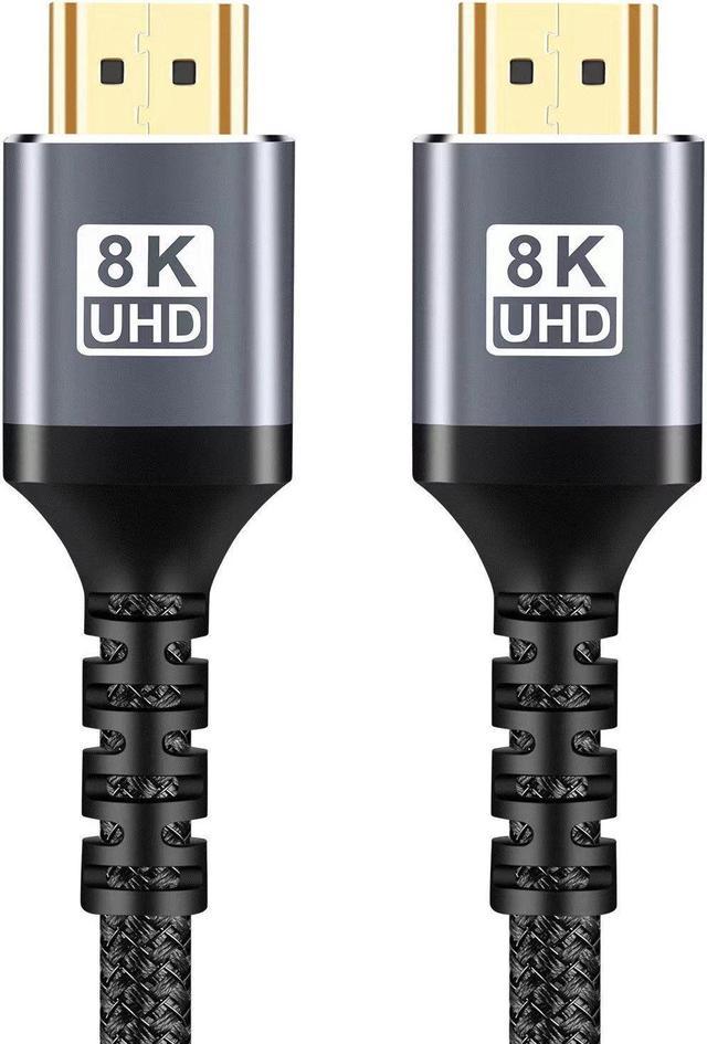 Câble HDMI 2.1 8K de 0,3 m [8K @ 60 Hz, 4K @ 120 Hz] AviBrex HDMI 2.1 haut  débit 48 Gbit/s tressé plaqué or compatible 3D, 7680P, DTS:X, HDCP 2.2 et