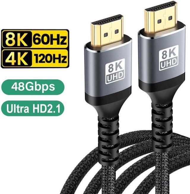 Highwings 8K@60 HDMI Cable 10FT/3M, 48Gbps 2.1 High Speed HDMI Braided  Nylon 4K120 144Hz RTX 3090 eARC HDR10 4:4:4 HDCP 2.2&2.3 Compatible for  PS5