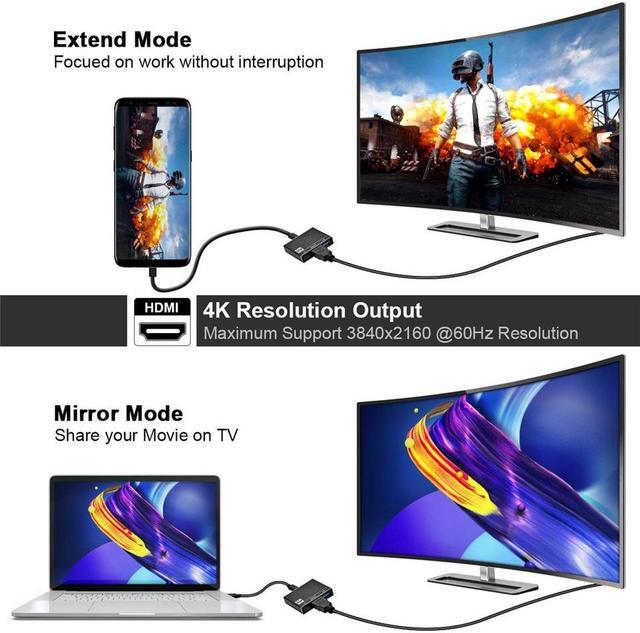 Alt view image 7 of 7 - USB C to HDMI Adapter, Thunderbolt 3 to HDMI Hub, USB-C Digital AV Multiport Adapter HDMI 4K@60Hz Output USB 3.0 Port & 100W PD Quick Charging Port Converter for MacBook/Sam.Sung S10/S10+