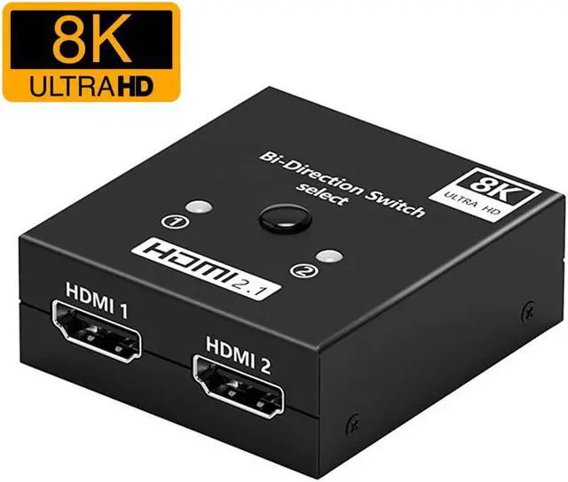 Main image of HDMI 2.1 Switch, 8K High-Speed 48Gbps Bi-Directional  HDMI 2.1 Splitter Switcher, Supports 8K@60Hz 4K@120Hz, Compatible for PS5/PS4 Projectors Monitor Blu-Ray Player Xbox (2 in 1/1 in 2)