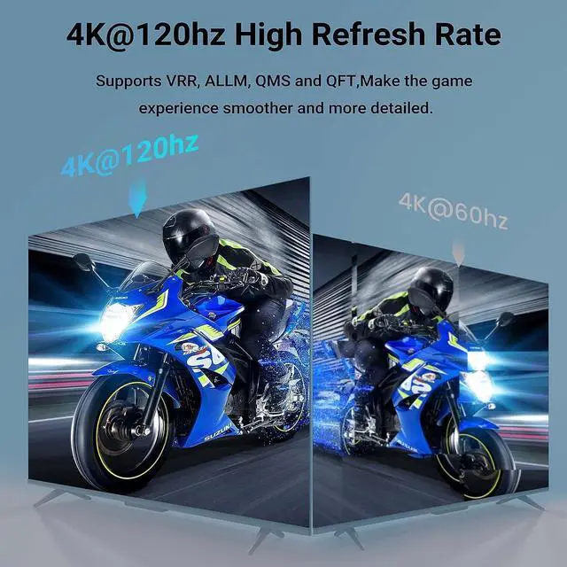 Alt view image 2 of 7 - 8K 60Hz HDMI Switch, 8K@60Hz HDMI Switcher (5 input 1 Output) with Remote Control, Auto Switch, HDMI 2.1, HDCP 2.3, HDR, Full HD, 3D for PS5/PS4/Xbox/Roku/Apple TV - OZ8Q5