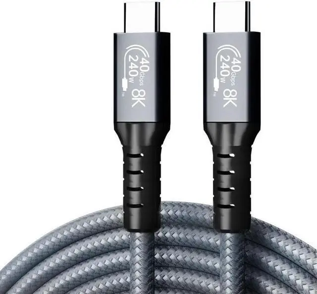 Main image of USB 4.0 240W Fast Charging 40Gbps Data Type-C Cable - Thunderbolt 3/4 Compatible, 8K@60Hz Video, Dual 4K Video - for All USB-C Devices, Hub, eGPU, Gaming PC (4ft)