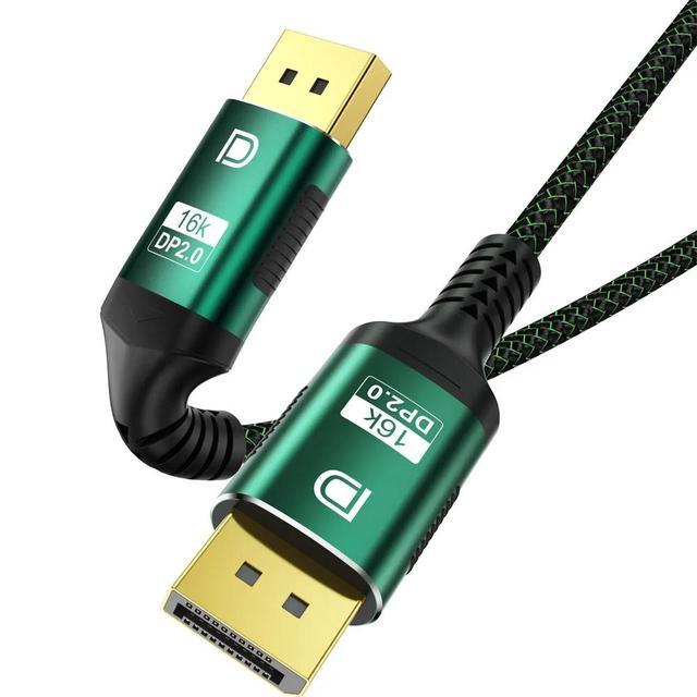 Câble DisplayPort 2.1 1,5 M - 80 Gbps, Certifié VESA - 16K@60Hz, 8K@120Hz, 4K@240Hz - Pour Gaming, Moniteur PC