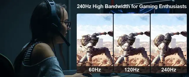 Alt view image 7 of 7 - 8K 60Hz DisplayPort Cable 6.6FT,DP 2.1 Male Ultra High Speed Cord for Laptop/PC/TV/Gaming Monitor, Supports 8K@60Hz, 4k@144Hz/120Hz 2K@240Hz)