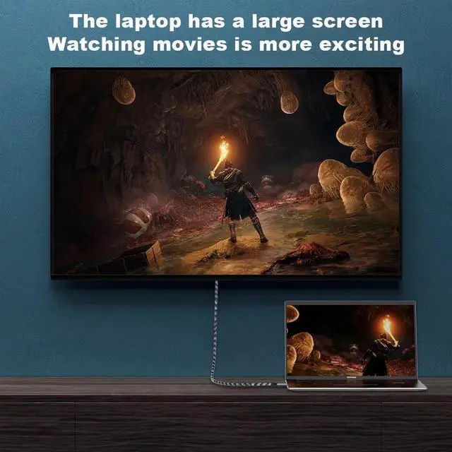 Alt view image 6 of 7 - 48Gbps 8K USB C to HDMI 2.1 Cable 3.3 ft, Support 4K 120Hz and 8K 60Hz HDR - Thunderbolt 3, Thunderbolt 4, USB4 Compatible with MacBook Pro/Air, iMac - Max Resolution on Any MacBook is 4K 60Hz