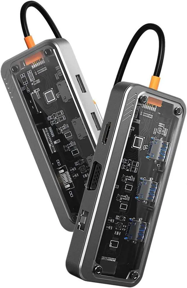 Main image of USB C Docking Station, 10 in 1 Docking Station Dual Monitor with 4K HDMI, 100W PD, 1000M Ethernet, SD/TF Card Reader, 3*USB 3.0 Port, Mic/Audio Multi-Port USB C HUB Compatible with Notebook Laptop