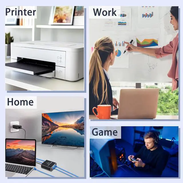 Alt view image 7 of 7 - RJ45 Gigabit Splitter Adapter 1 to 3 Dual Female Port Cat5/5e/6/7/8 Ethernet Socket Splitter Connector Adapter Support 3 Devices Simultaneous Networking for Home Office Business