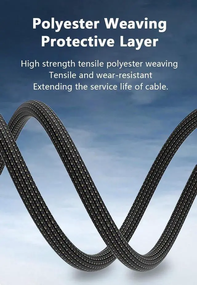 Alt view image 7 of 7 - Thunderbolt 4 Cable TB4 3.3 ft, Braided USB4 C to C CableThunderbolt 3/4 Compatible, Support 8K 60Hz Video Output, PD 100W 20V/5A Fast Charging for Laptop, Dell, Phones, Docking etc