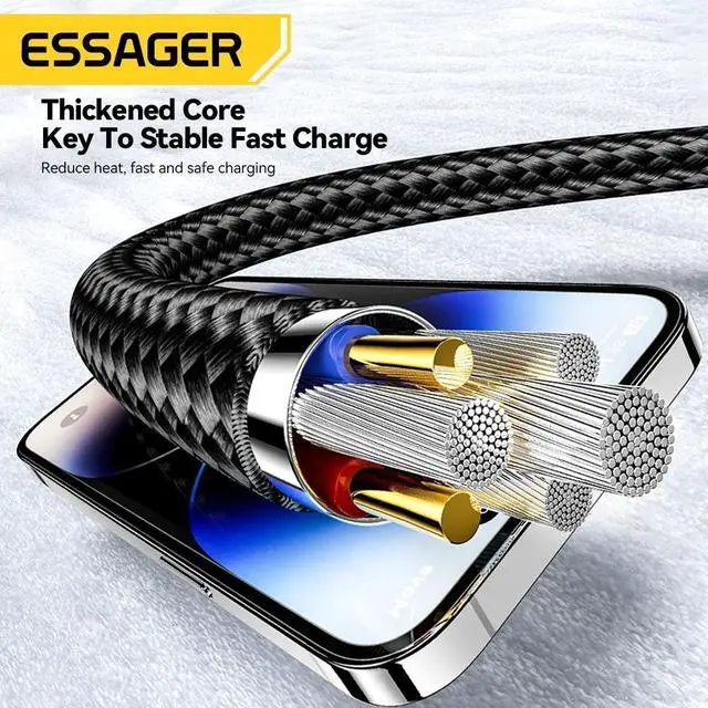 Alt view image 7 of 7 - Jansicotek USB C Cable with LED Display, 1-Pack 6.6FT Nylon Braided USB C to USB C Cable, 100W PD Fast Charging Type-C Cable for lPad Mini/Air/Pro, MacBook Pro, Samsung Galaxy S22/S10, Pixel, LG