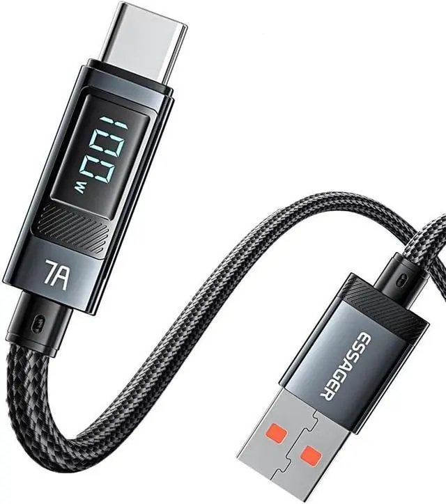 Main image of Jansicotek (3.3FT, 1-PACK) USB C Cable, Nylon Braided USB A to USB C Cable, 7A 100W PD Fast Charging Type-C Cable for lPad Mini/Air/Pro, MacBook Pro, Samsung Galaxy S22/S10, Pixel, LG