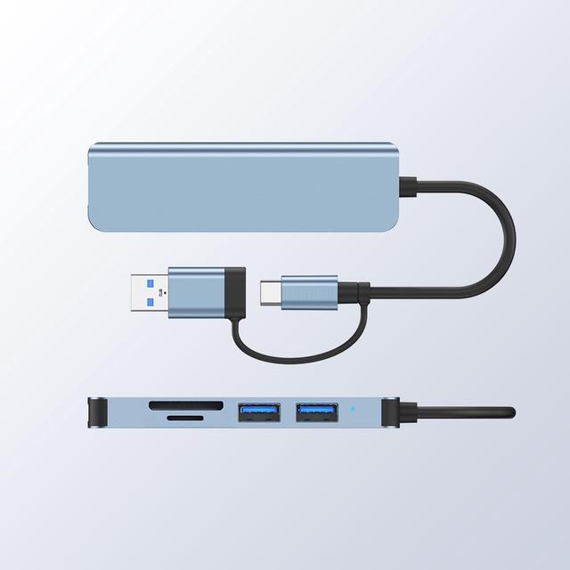 Alt view image 6 of 7 - Jansicotek USB C & USB Hub, 5 in 1 USB Adapter,USB C Splitter with3*USB-A Ports, TF/SD Card Reader, USB Extension Adapter for Laptop and PC Computer