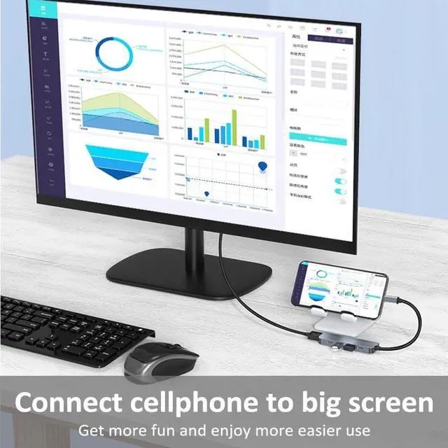 Alt view image 6 of 7 - Jansicotek USB 3.0 Hub 5 in 1, USB Splitter with 1 x HDMI 4k Port, 3 x USB 3.0 (5Gbps) and 100W Power Delivery, USB Extender for MacBook, Laptop, Surface Pro, PS4, PC, Flash Drive, Mobile HDD