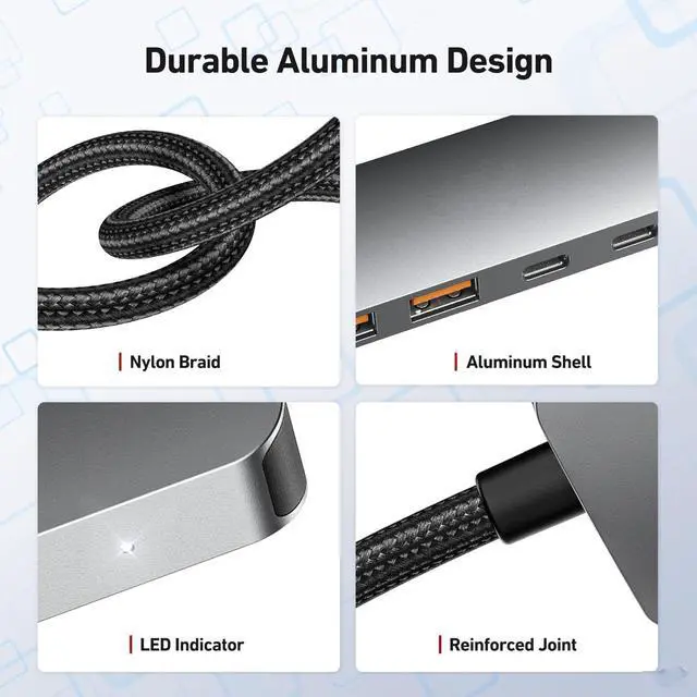 Alt view image 6 of 7 - Jansicotek 10Gbps USB 3.2 Hub with 2 USB A 3.2 Ports, USB C 3.2 Gen 2 Speed