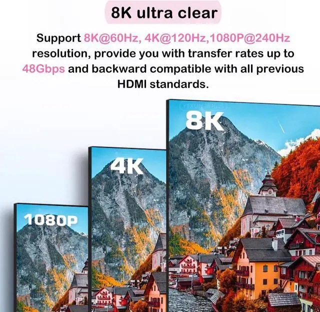 Alt view image 2 of 7 - Jansicotek HDMI Switch 4K@120Hz, Bidirectional 8K HDMI 2.1 Switch 2 in 1 Out, 48 Gbps, HDR, 3D Surround Sound, Aluminum 8K@60Hz HDMI Switcher Splitter for PS5/4, Xbox, Fire Stick