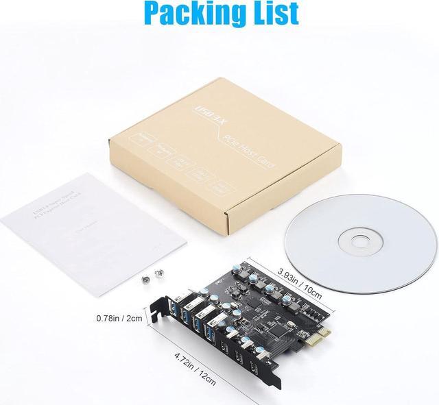 Alt view image 7 of 7 - Jansicotek 7 Ports PCI-E to USB 3.0 Expansion Card, 5Gbps High Speed USB3.0 PCI-EX1 X4 X8 X16 Adapter, Internal USB3.0 Hub Converter for Desktop PC, (3X USB C - 4X USB A)