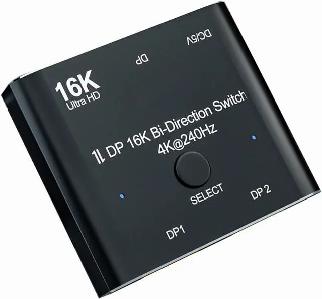 Main image of Jansicotek DP 2.0 DisplayPort 16K Converter Switcher Adapter Bi-directional Splitter DP for PC/Monitor, Bidirectional 1in 2 Out(Splitter) or 2in 1out(Switcher), Support 16K@60Hz /8K@60Hz/ 4K@240Hz