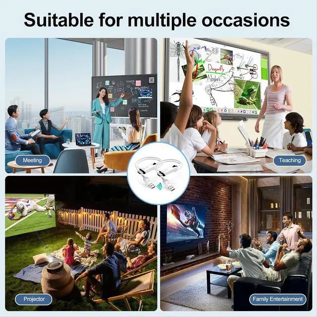 Alt view image 7 of 7 - Jansicotek Wireless HDMI Transmitter and Receiver, 30M/100FT Wireless HDMI Extender Support 1080P@60 Hz, Support 2.4/5GHz for Streaming Video Audio from Laptop, PC Satellite to HDTV Projector