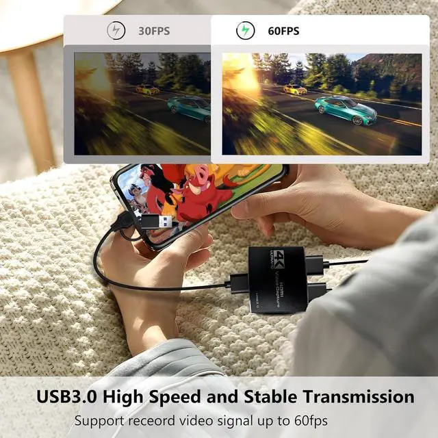 Alt view image 6 of 7 - Jansicotek USB3.0/Type-C HDMI Video Capture Card, 1080P 60FPS HD Game Capture Device Support 4K@60Hz HDMI Passthrough Work with Xbox PS4/5 Switch DSLR for OBS Twitch Live Streaming and Recording