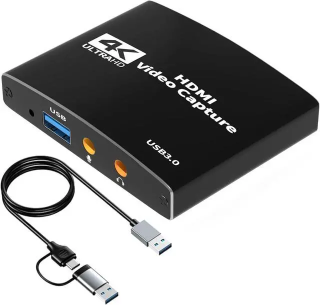 Main image of Jansicotek 4K USB Capture Card, HDMI Video Capture Card to USB with Microphone & HDMI Loop-Out, Capture Card 1080p 60fps for Streaming, Compatible with Nintendo Switch/Game Console/Phone