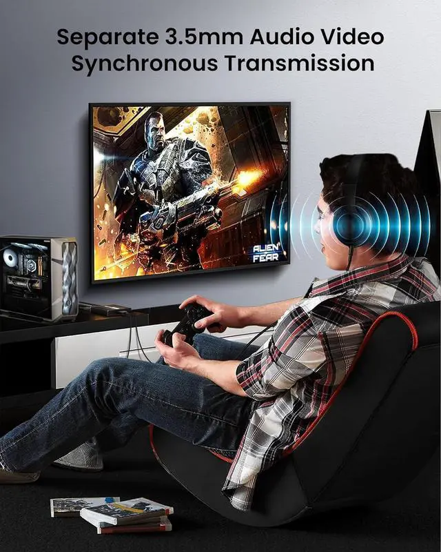 Alt view image 6 of 7 - Jansicotek 4K 144Hz DisplayPort Switch 4K Splitter DP 1.4 Switcher Box 1 in 2 Out Supports 4K 60Hz / 4K 30Hz Compatible with PC Host Monitor Laptop etc