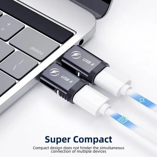 Alt view image 2 of 7 - Jansicotek USB-C Adapter, Magnetic USB C Extender, 240W Straight Magnetic USB C Adapter, 24Pin USB4 40Gbps 8K 60Hz Compatible with Thunderbolt 3/4 MacBook Pro/Air