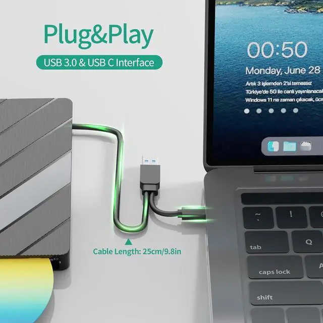 Alt view image 6 of 7 - Jansicotek 8-in-1 External CD DVD Drive for Laptop, USB C Portable CD/DVD +/-RW Burner DVD Player for Laptop with SD/TF Card Reader USB 3.0 Type C Hub Compatible with Laptop PC Windows Linux