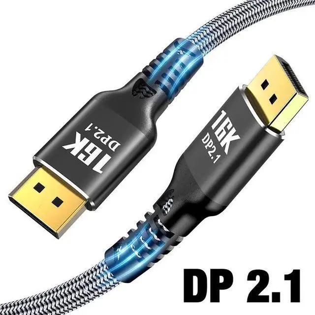 Main image of Jansicotek Displayport Cable 2.1 16.5ft, DP 2.1 Cable Support 16K@60Hz, 8K@120Hz, 4K@240Hz 80Gbps, Backward Compatible with DP1.4/DP1.2, Displayport 2.1 Cable Compatible with Monitor, Laptop, Gaming