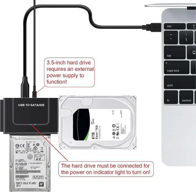 Alt view image 6 of 7 - Jansicotek SATA to USB Adapter - External Hard Drive Reader Recovery Converter for Universal 2.5" 3.5" HDD SSD Optical Drive, 2.5/3.5 Inch SATA IDE Hard Drive Adapter Transfer Kit Included Power 12V